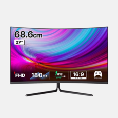 한성컴퓨터 FHD 1500R 리얼 180 게이밍 모니터 - 곡면 화면, 68.6cm, TFG27F16V(일반)