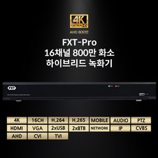 FXT - Pro 16채널 800만 화소하이브리드 녹화기(하드미포함) CCTV 녹화기, 16CH 800만 하이브리드 녹화기, 1개 - dvr16ch