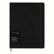 Moleskine 2024 Smart Pro 수직 주간 플래너 12M 엑스트라 라지 블랙 하드 커버 (19.1 x 25.4cm(7.5 x 10인치)), PRO Weekly Vertical
