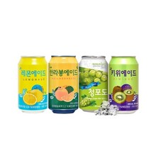 일화 1+1 레몬에이드 외 350ml*48캔 에이드 모음 (레몬 청포도 키위 한라봉) (2박스) 탄산음료, 청포도+한라봉