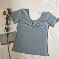 성인발레복 코튼 플리츠 V넥 댄스 연습 티셔츠 댄스 연습복 발레 모던 모던 댄스 트레이닝 교실 연습 탑