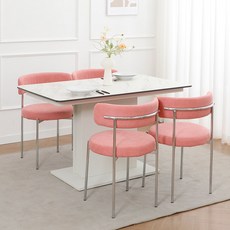 바네스데코 플로니 이탈리아 이태리 양면 세라믹 1300 4인 웰본 식탁세트 (의자 포함), 마르모레오(네오그라디), 핑크4