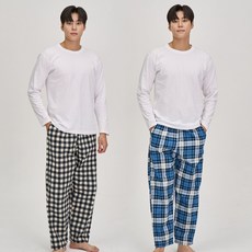 1+1 씨엘스토리 남성 데일리 파자마 체크 코튼 9부 팬츠 3type