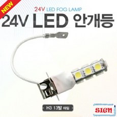 24V용 H3타입 13발 5050 LED안개등전구(1개), 화이트LED
