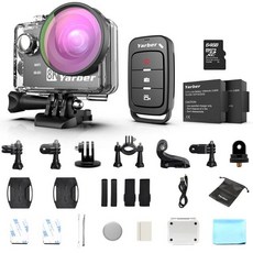 Yarber 8K 액션 카메라 20MP HD 40M 방수 와이파이 액션 카메라 4K 60fps APP 원격 제어 자전거 헬멧 스포, 01 2 Bettries_01 CHINA_04 Option 3