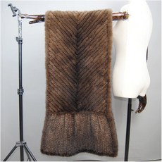 (화이트 브라운 화이트믹스 블랙)밍크모피 스카프 숄처럼 넓은 니트 밍크 천연모피 판쵸 엄마모피선물 170cm