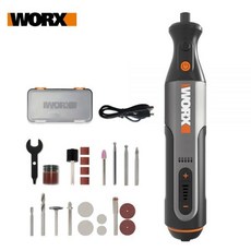 Worx 무선 미니 드릴 조각 그라인딩 연마 기계 회전 공구 세트 USB 가변 속도 WX106 8V, 1개