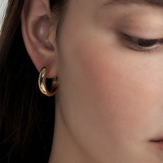 [Hei] golden one-touch earring