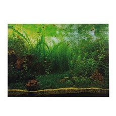 수족관 배경 포스터 PVC 접착 스티커 어항 해저 물 잔디 장식 그림, 30x61cm, Type B, 1개