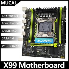MUCAI X99 P4 마더보드 LGA 2011-3 인텔 제온 프로세서 4 채널 DDR4 RAM NVME M.2, 1개