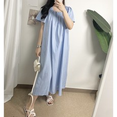 디벨르 여리여리 스퀘어넥 허리끈 루즈핏 빅사이즈 바캉스 휴양지 태교여행 원피스 임산부