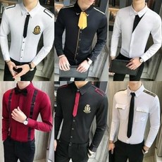 긴팔 남여 슬림 커피숍 유니폼 바리스타 워킹셔츠