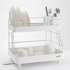 한샘 베이직 플러스 식기건조대, 2단, 화이트, 1개