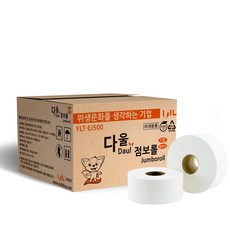 친환경 인증 물에잘풀리는 다울 점보롤 화장지 1겹 500m 16롤, 1세트