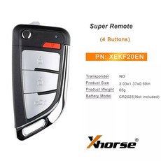 Xhorse XE 시리즈 슈퍼 원격 키 XEDS01EN XEFO01EN XEMQB1EN XEKF20EN XELEX0EN XEB510EN, 1개