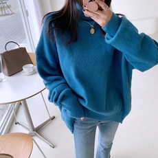 하이데일리 루즈한 박시 울 롱니트