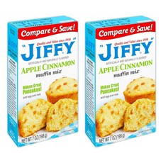 Jiffy 지피 애플 시나몬 머핀 믹스 198g x 2팩, 2개