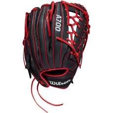 윌슨 Wilson 12 성인 A700 ™ 야구 글러브, Black/Red, 12", Right