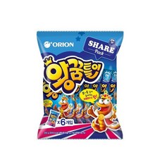 오리온 왕꿈틀이 6개입(255g)X1개 과자 간식 젤리, 255g, 1개