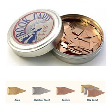 북다트 책갈피 클립 50개입 75개입 금속책갈피 북마크 Book Darts, 1팩, TIN75-Bronze