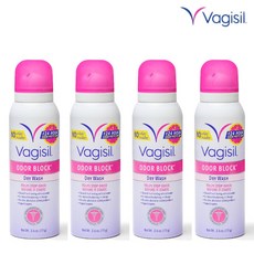 미국 Vagisil 여성 질전용 데오도란트 Odor Block Dry Wash Spray 2.6온즈(4ea), 4개, 73g