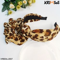 [크림소스] 레오파드 호피 매듭 헤어밴드 + 호피 머리끈 세트(HRBDkt_0007)