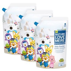 네이쳐러브메레 네러메x뽀로로 울트라 젤 아기세제 리필 1.5L 3팩 베이비파우더향