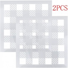 2 개 버팔로 격자 무늬 스텐실 12x12- 재사용 가능한 큰 18 밀 마일 라 템플릿 DIY 코 티 지 패턴 템플릿, 단일상품