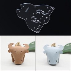 송아지 펜던트 DIY 수제 가죽 걸이식 장식품 종이 패턴 아크릴 템플릿 1 개