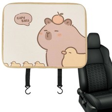 뒷좌석 보호대 귀여운 카피바라 PU 가죽 대형 자동차 커버 킥 프로텍터, A, 1개