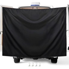 SOMIGSHU 2.3 x 1.8m(8 6피트) 블랙 대형 조절 가능한 방수 자동차 테일 도어 샤워 커튼 캠핑카 트럭 및 밴용 자석 후크 포함 (4피스) 실외 사용을 위