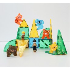 벨베이비 공룡/동물 자석타일 56pcs, 정글 동물 × 1개, 1개
