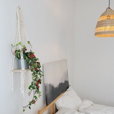 [바보사랑]마마스 마크라메 화분걸이+화분세트 타입09, 13_능소화넝쿨화이트