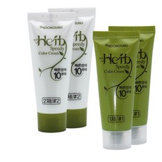 동성제약 허브 스피디 칼라 크림 염색약 1 2제 각 60g 천연유래성분, 2개, 1호내추럴블랙