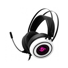 RIZUM G-FACTOR Z9000 Virtual 7.1 RGB LED 게이밍 헤드셋 (화이트 블랙), 화이트