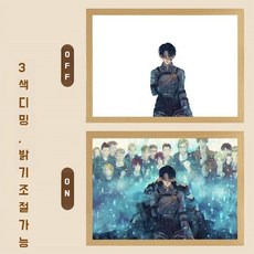진격의거인 굿즈 액자 조명 리바이 무드등 그림 피규어 자취방 인테리어 애니메이션 선물, 1705년 - 타이탄-5에 대한 공격, 대형 플러그인 모델 A4 (21X33)
