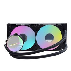 LyznbotAIO 쿨러 240mm Aio ARGB 포함 리퀴드 CPU PWM 1800 Quiet Water Cooler LGA용 수냉 시스템 1700/115X/20XX/17X, 240mm AIO ARGB/ Black