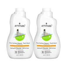 ATTITUDE Floor Surface Cleaner 에티튜드 바닥 서페이스 클리너 포 타일 앤 우드 시트러스 제스트 1L 2팩, 2개