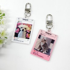 주문제작 아크릴 키링 인스타그램 포토 이니셜 커플 가방 차 키키링 굿즈 diy 열쇠고리, 2. 사진 4장, 1. 일반(투명), 4개
