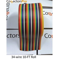 Pc Accessories - Connectors Pro IDC 34P 10 Feet Rainbow Color Flat Ribbon Cable