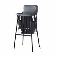 모던 미니멀리스트 홈 바 스툴 네트 레드 라이트 럭셔리 프런트 데스크 체어 등받이 가죽 연철 하이, 75cm seat height  8