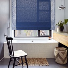  린넨 100% 브로큰블루 로만쉐이드 7size 