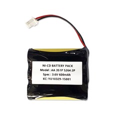 NI-CD AA 3S (3.6V 600mAh) C5264 2P 니카드 무선전화기용 배터리, 1번 5264커넥터 RR