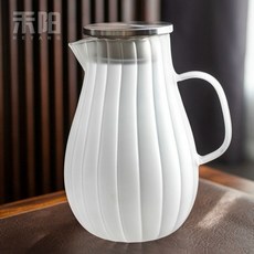 내열유리물병 워터저그 카페 식당 2l 가정용 업소용 아이스 레스토랑 투명 물병 내열유리, 유리 꽃잎 주전자 1.6L 무광, 1개
