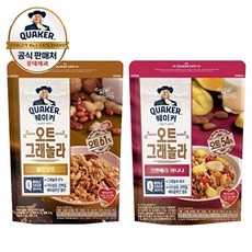 롯데웰푸드 퀘이커 오트 그래놀라(골드넛츠/크랜베리바나나)200g X 5봉, 오트 그래놀라 골드넛츠200g X 5봉, 200g, 5개