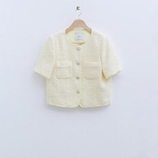 [엔터식스]로엠 [리오더] 칼라리스 트위드 반팔 자켓 (2colors)_RMJKE26R56RMJKE26R56