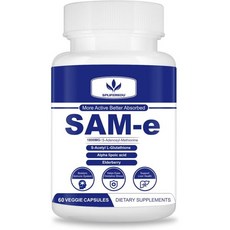 3000MG SAM eS아데노실L메티오닌 체 간 기분 관절 SAMe 60캡슐, 60정, 1개