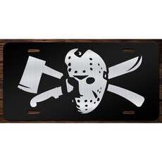 Classic Horror Film Etched Vanity Front License Plates (Jason 클래식 공포 영화 에칭 화장대 전면 번호판(Jason Voorhees, 제이슨 보히스