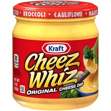 Kraft Cheez Whiz Original Cheese Dip 크래프트 치즈위즈 오리지널 체다치즈 딥 소스 425g 2팩, 2개