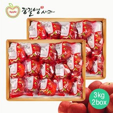 장길영 세척사과 3KG 2박스 3박스 10KG 박스 햇사과 -인증, 세척사과 3KG 2박스(총20-30개)